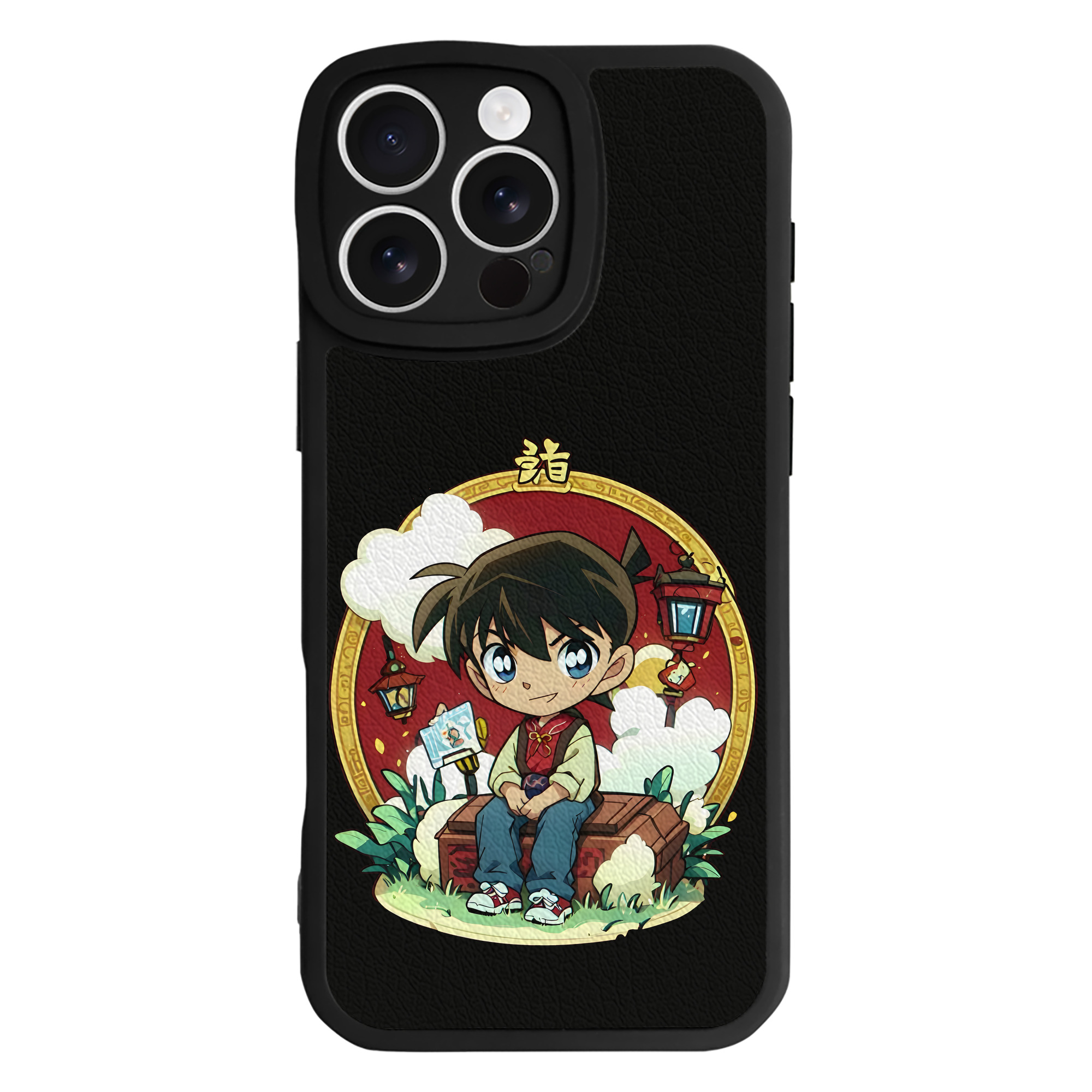（画像用） 名探偵コナン 江戸川 コナン Detective Conan Conan Edogawa 【iPhone 16シリーズ対応】シリコンスマホケース（レザー調） 材質：シリコン
